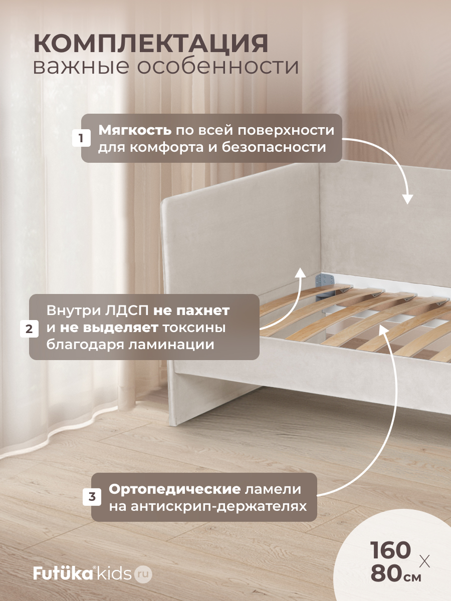Диван - кровать Симпл 160х80 см ткань Микровелюр фото 3